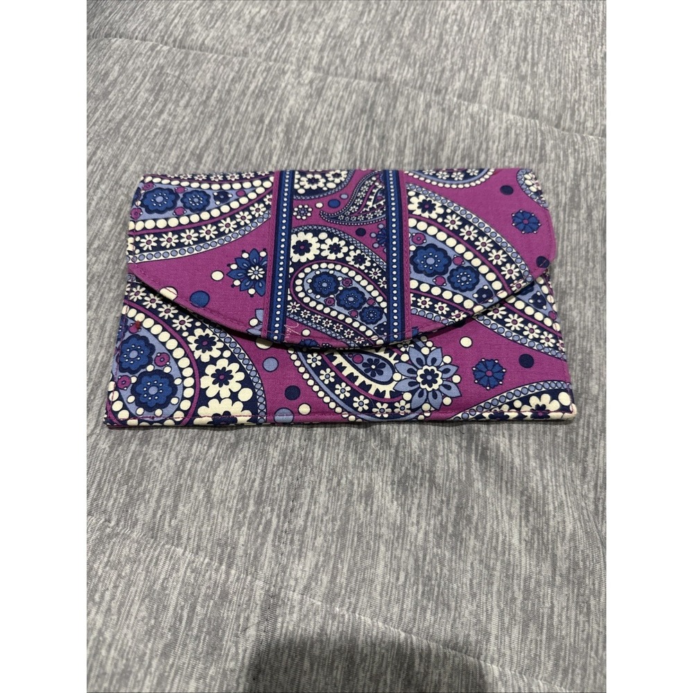 Vera‎ Bradley Boysenberry Travel Envelope Purple Floral Paisley Colorful NWOT